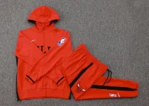 2024/25 Bulls Red Hoodie Zipper Zipper Jacket Tracksuit