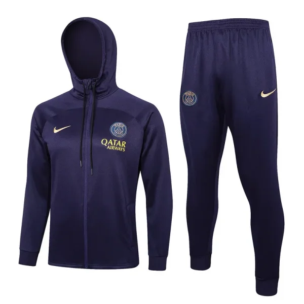 2024 PSG Dark Purple Hoodie Zipper Jacket Tracksuit