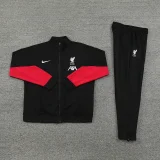 2025 Liverpool Black Zipper Jacket Tracksuit