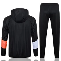 2024 Marseille Black Hoodie Zipper Jacket Tracksuit