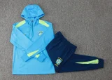 2024/25 Brazil Blue Hoodie Zipper Jacket Tracksuit