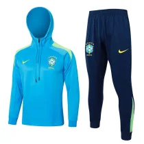 2024/25 Brazil Blue Hoodie Zipper Jacket Tracksuit