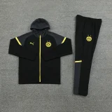 2024/25 BVB Black Hoodie Zipper Jacket Tracksuit