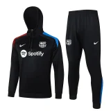 2024/25 Barcelona Black Hoodie Zipper Jacket Tracksuit