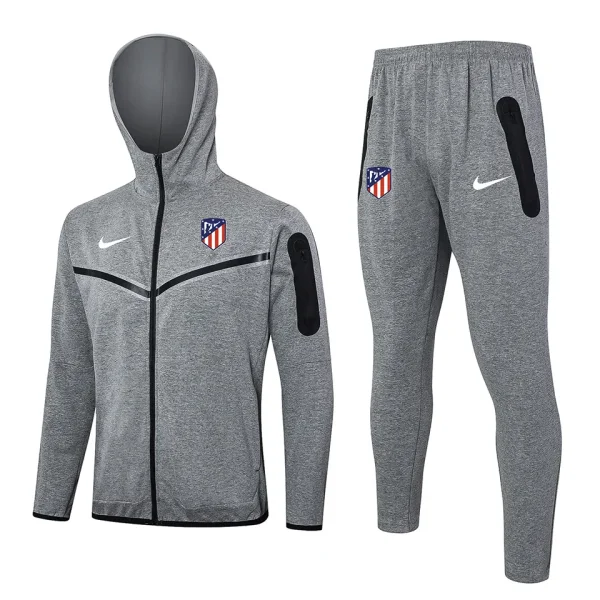 2024/25 Atletico Madrid Grey Hoodie Zipper Jacket Tracksuit