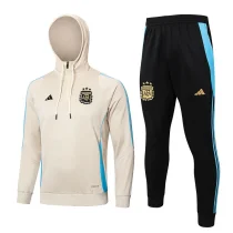 2025 Argentina Rice White Hoodie Zipper Jacket Tracksuit