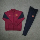 2025 Barcelona Wine Red Zipper Jacket Tracksuit