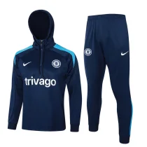2024/25 Chelsea Sapphire Blue Hoodie Zipper Jacket Tracksuit