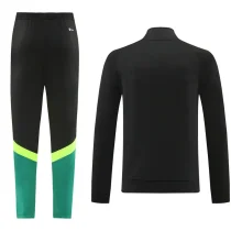 2025 Man United Black Green Zipper Jacket Tracksuit