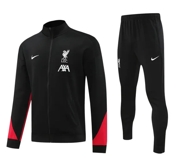 2025 Liverpool Black Zipper Jacket Tracksuit