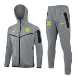 2024/25 Barcelona Grey Hoodie Zipper Jacket Tracksuit