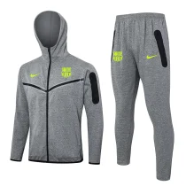 2024/25 Barcelona Grey Hoodie Zipper Jacket Tracksuit