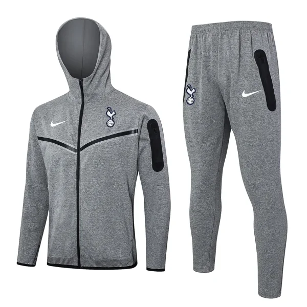 2024/25 Tottenham Grey Hoodie Zipper Jacket Tracksuit