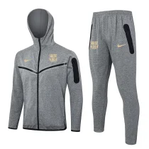 2024/25 Barcelona Grey Hoodie Zipper Jacket Tracksuit