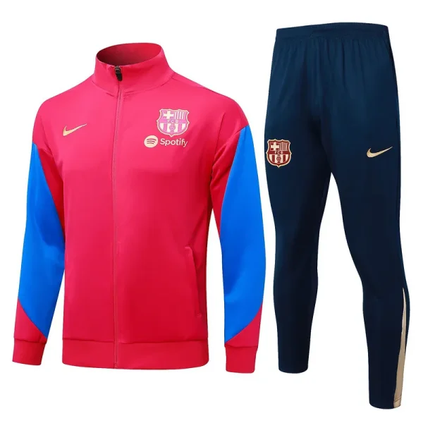 2025 Barcelona Red Zipper Jacket Tracksuit