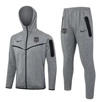 2024/25 Barcelona Grey Hoodie Zipper Jacket Tracksuit