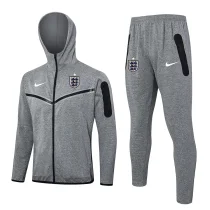 2024/25 England Grey Hoodie Zipper Jacket Tracksuit