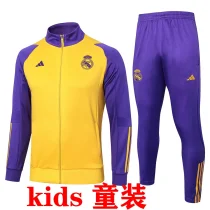 2024/25 RMA Kids Yellow Zipper Jacket Tracksuit