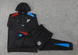 2024/25 Barcelona Black Hoodie Zipper Jacket Tracksuit