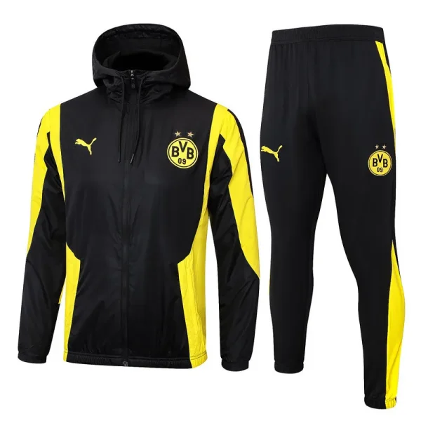 2024/25 BVB Black Hoodie Zipper Windbreaker
