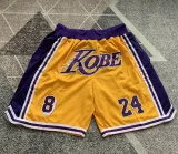 2023/24 Lakers Kobe Yellow Four Bags NBA Pants