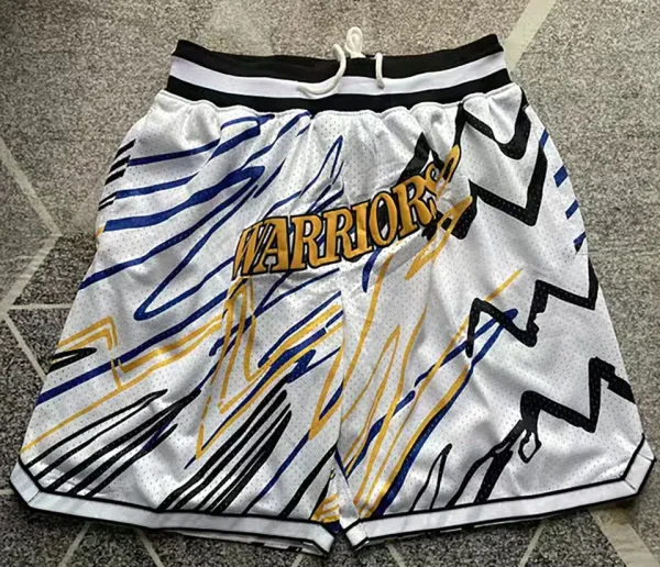 2023/24 Warriors White Four Bags NBA Pants