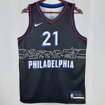 2021 76ers MAXEY #0 Sapphire Blue City Edition NBA Jerseys 热压
