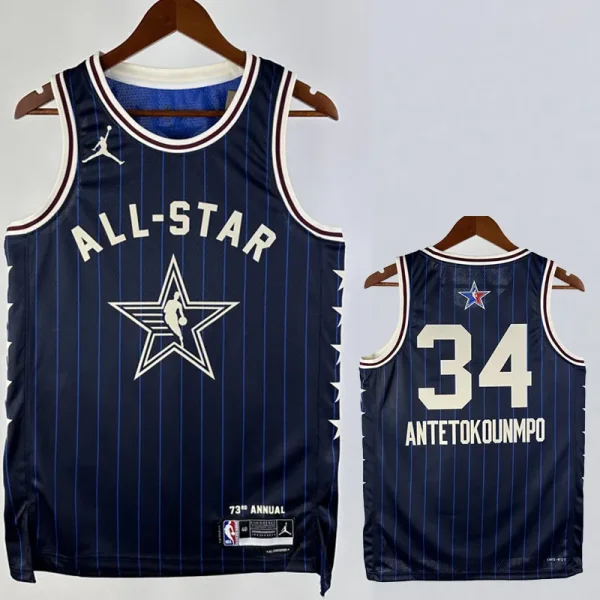 2023/24  ALL-STAR ANTETOKOUNMPO #34 Blue Top Quality Hot Pressing NBA Jersey