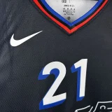 2021 76ers MAXEY #0 Sapphire Blue City Edition NBA Jerseys 热压