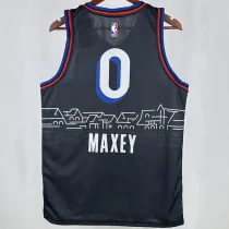 2021 76ers MAXEY #0 Sapphire Blue City Edition NBA Jerseys 热压