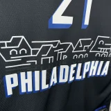 2021 76ers MAXEY #0 Sapphire Blue City Edition NBA Jerseys 热压
