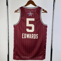 2023/24  ALL-STAR EDWARDS #5 Red Top Quality Hot Pressing NBA Jersey