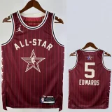 2023/24  ALL-STAR EDWARDS #5 Red Top Quality Hot Pressing NBA Jersey