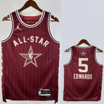 2023/24  ALL-STAR EDWARDS #5 Red Top Quality Hot Pressing NBA Jersey