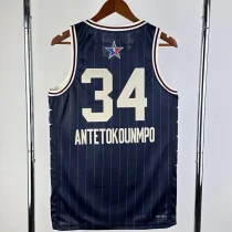 2023/24  ALL-STAR ANTETOKOUNMPO #34 Blue Top Quality Hot Pressing NBA Jersey