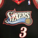 1997/98 76ers IVERSON #3 Retro Black NBA Jerseys热压