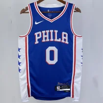 2023/24 76ers MAXEY #0 Blue NBA Jerseys 热压