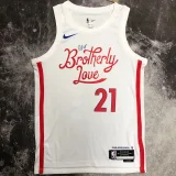 76ers EMBIID #21 City Edition White NBA Jerseys