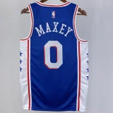 2023/24 76ers MAXEY #0 Blue NBA Jerseys 热压