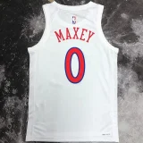 76ers MAXEY #0 White City Edition NBA Jerseys