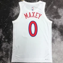 76ers MAXEY #0 White City Edition NBA Jerseys