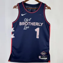2023/24 76ers HARDEN #1 Sapphire Blue City Edition NBA Jerseys 热压