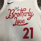 76ers EMBIID #21 City Edition White NBA Jerseys