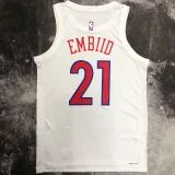 76ers EMBIID #21 City Edition White NBA Jerseys