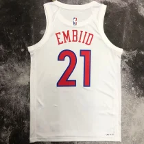 76ers EMBIID #21 City Edition White NBA Jerseys