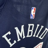 2023/24 76ers EMBIID #21 Sapphire Blue City Edition NBA Jerseys 热压