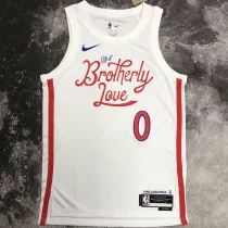 76ers MAXEY #0 White City Edition NBA Jerseys