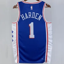 2023/24 76ers HARDEN #1 Blue NBA Jerseys 热压