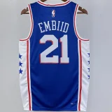 2023/24 76ers EMBIID #21 Blue NBA Jerseys 热压