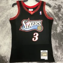 1997/98 76ers IVERSON #3 Retro Black NBA Jerseys热压